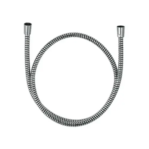 Flexibler Duschschlauch aus Metall in chromfarbener Ausführung, mit zwei offenen Enden. Produkt von Kludi, geeignet für verschiedene Duschsysteme.